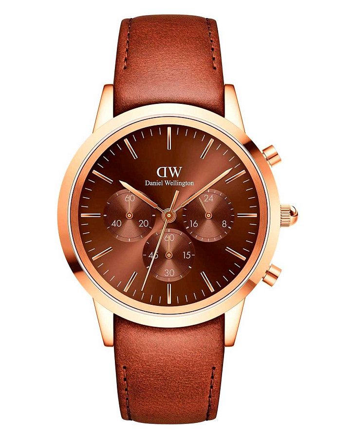 Часы Daniel Wellington Iconic Link Arctic DW00100640 — мужские, коричневый