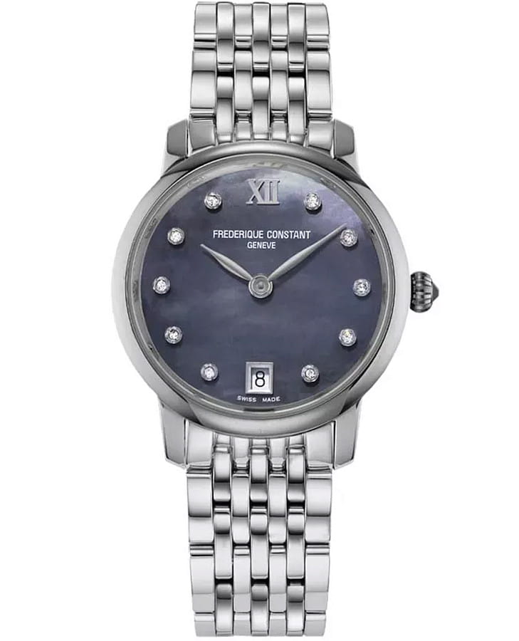 Часы Frederique Constant Classics Slimline Ladies FC-220MPBD1S26B — женские, фиолетовый