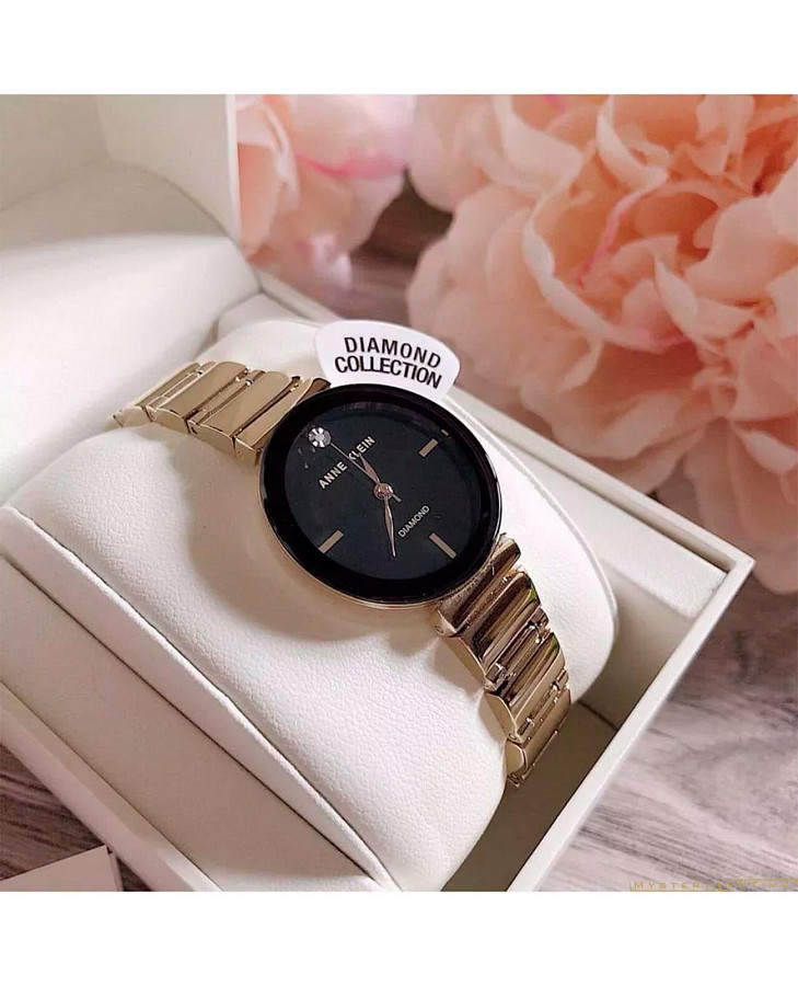 Часы Anne Klein Diamond 2434BKGB — нержавеющая сталь с pvd-покрытием, женские
