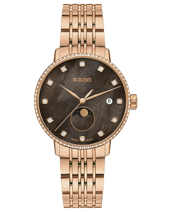 Часы Rado Coupole Diamonds Moonphase R22884903 — женские, коричневый