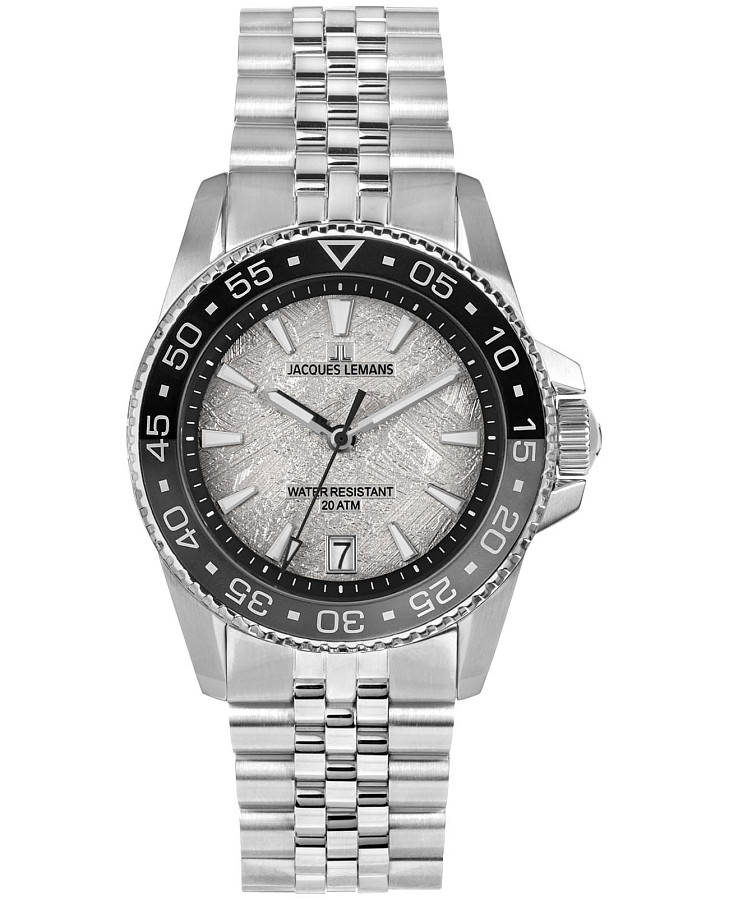 Часы Jacques Lemans Liverpool Diver 1-2205L — мужские, серебристый