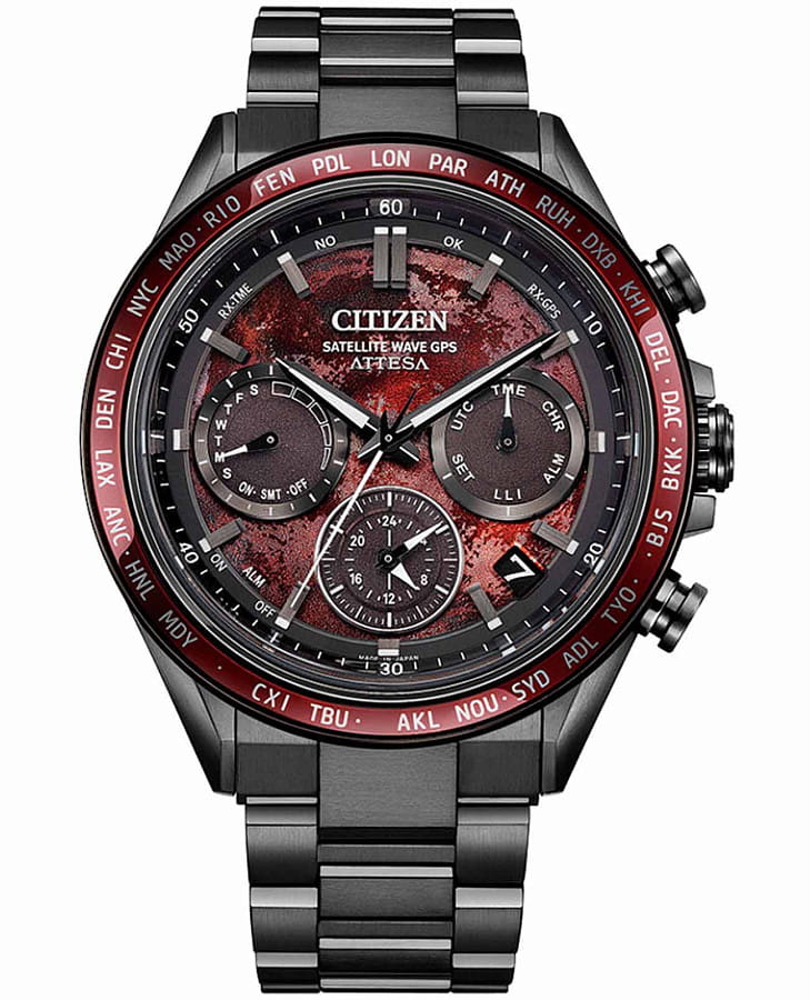Часы Citizen Attesa CC4077-71Z — мужские, красный
