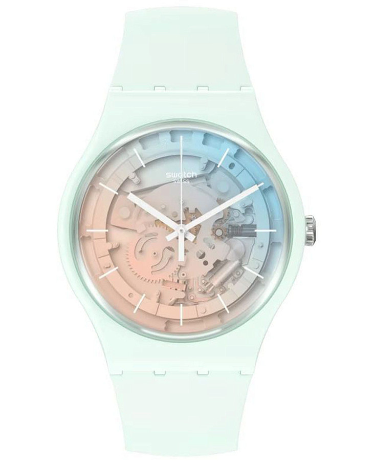 Часы Swatch New Gent Bioceramic Lacquered SO32S101 — женские, прозрачный