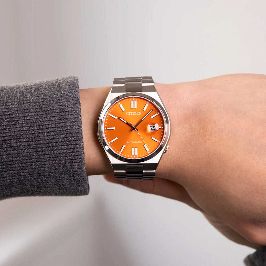 Часы Citizen Tsuyosa NJ0151-88Z — оранжевый, сталь металл