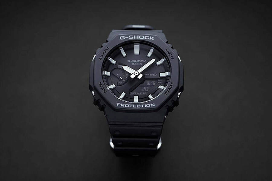 Часы Casio G-Shock GA-2100-1ADR (GA-2100-1A) — черный, карбон пластик