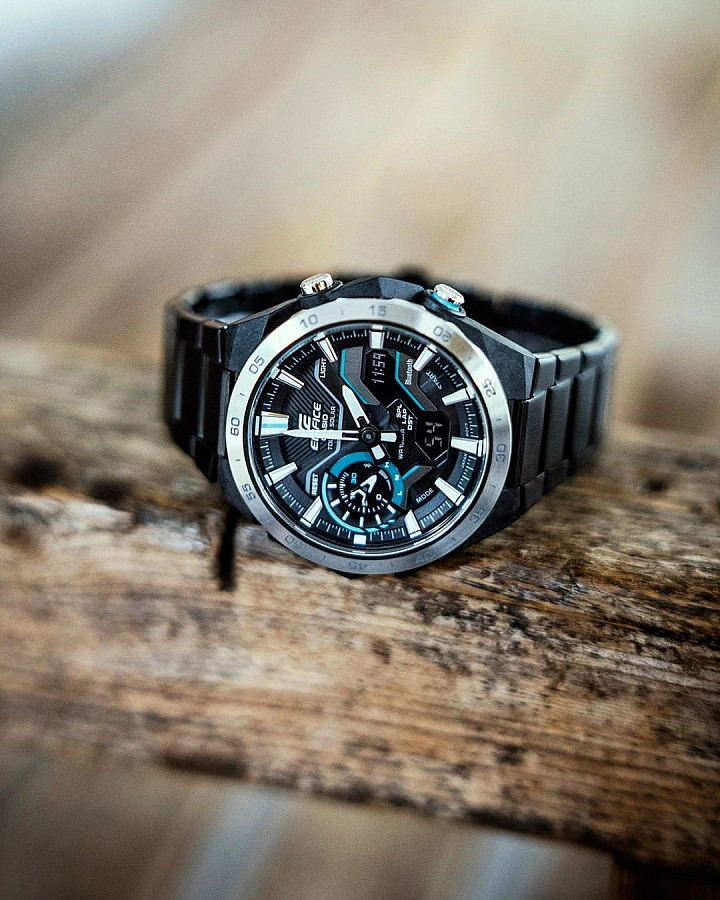 Часы Casio Edifice Windflow ECB-2200DD-1ADF (ECB-2200DD-1AEF) — нержавеющая сталь с ip-покрытием, мужские