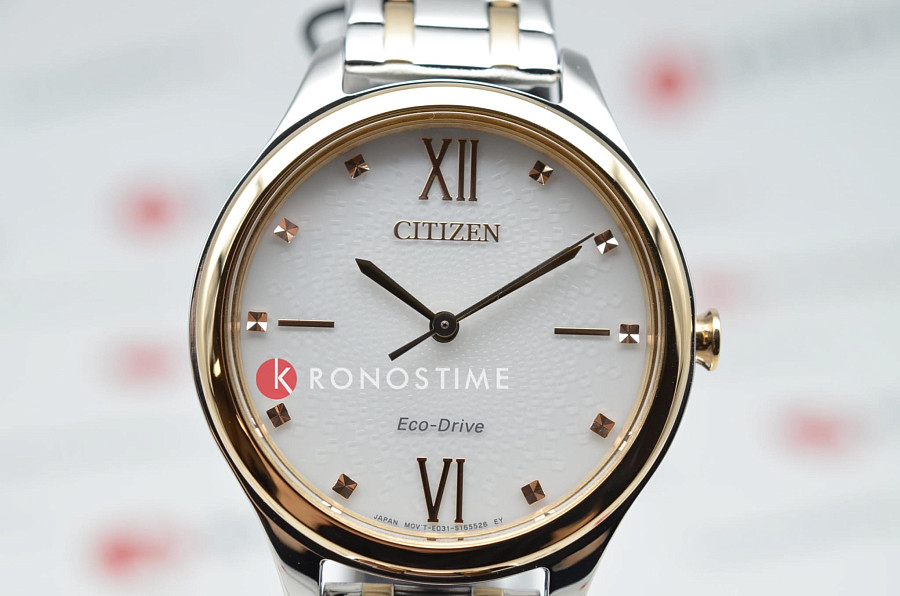 Часы Citizen Eco-Drive EM0506-77A — кварцевые, сталь металл