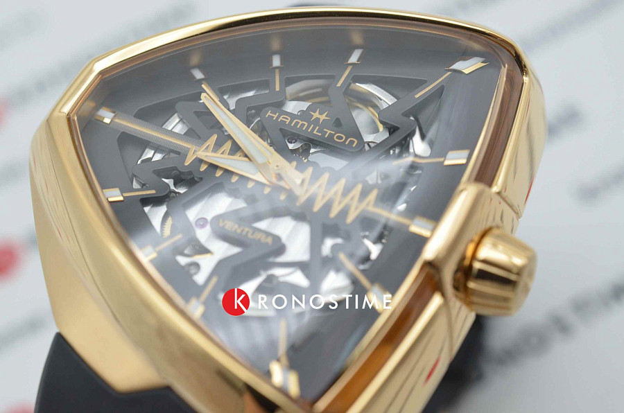 Часы Hamilton Ventura Elvis80 Skeleton Auto H24525331 — мужские, черный