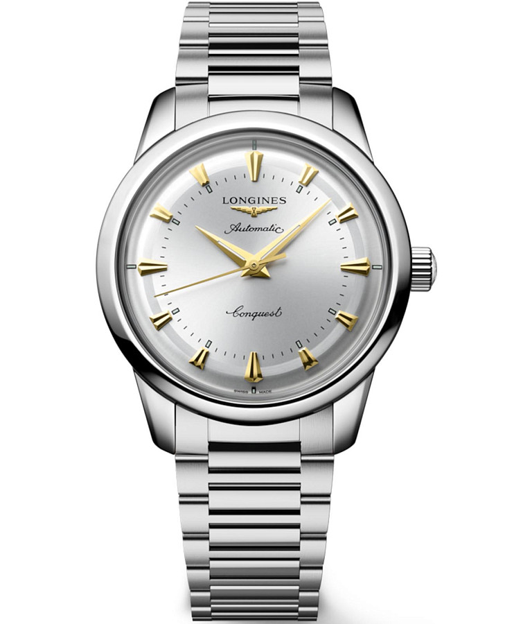 Часы Longines Conquest Heritage L1.650.4.72.6 — мужские, серебристый