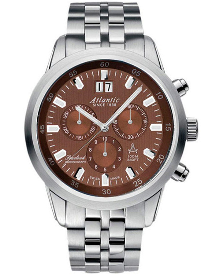 Часы Atlantic Seacloud Chronograph 73465.41.81 — мужские, коричневый