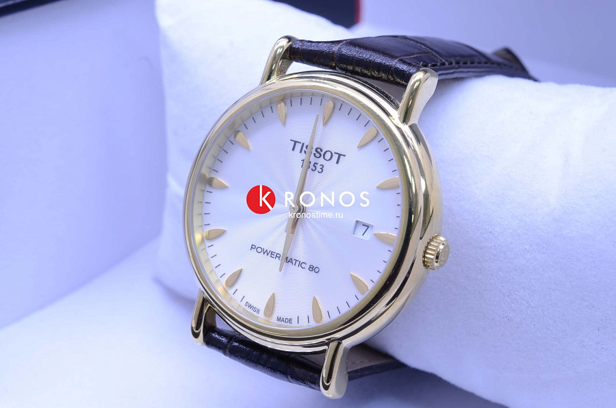 Часы Tissot Carson Powermatic 80 18K Gold T907.407.16.031.00 — артикул T9074071603100