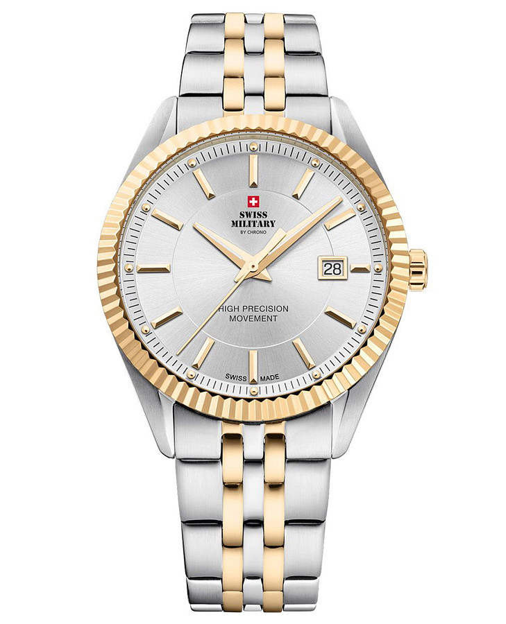 Часы Swiss Military by Chrono Сверхточные SM34065.05 — мужские, серебристый