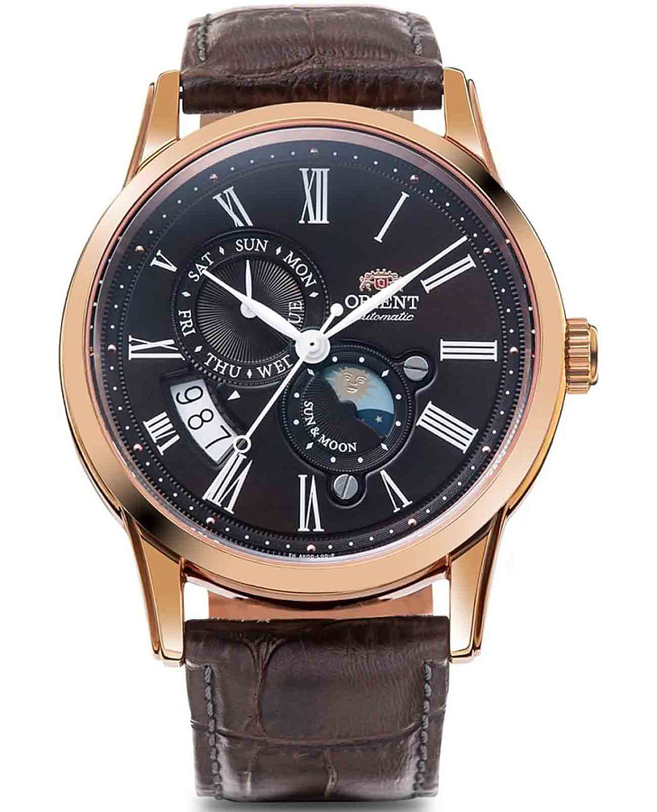 Часы Orient Sun & Moon RA-AK0002Y (RN-AK0002Y) — мужские, коричневый