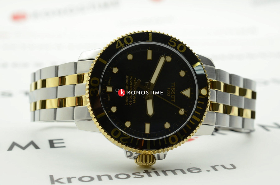 Часы Tissot Seastar 1000 Powermatic 80 T120.407.22.051.00 — мужские, сталь c pvd покрытием