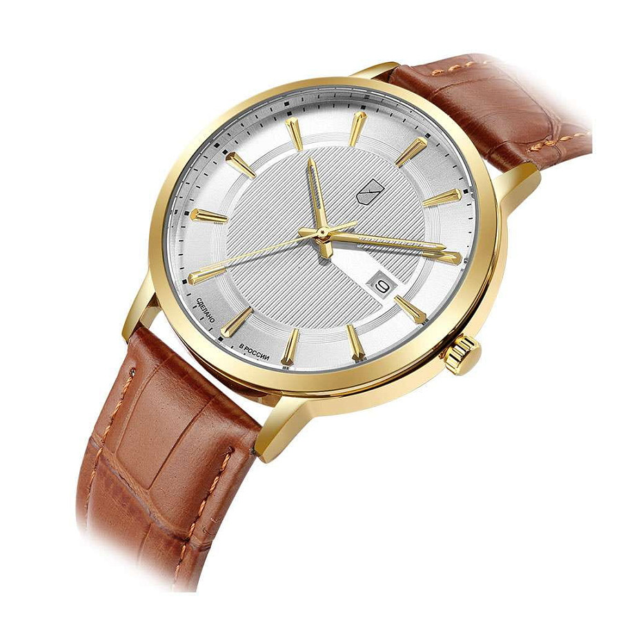 Часы УЧЗ Spectr 1521A2L4 — кварцевые, сталь металл