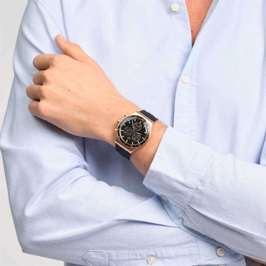Часы Swatch I New Chrono YVG410 — черный, сталь металл