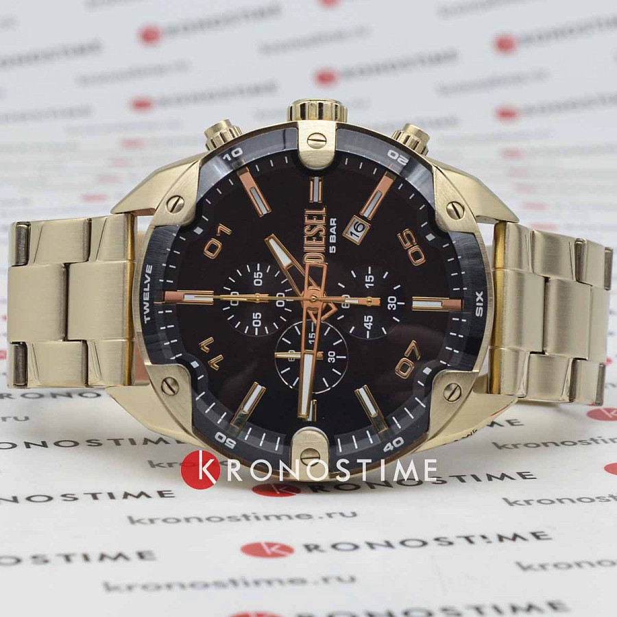 Часы Diesel Spiked DZ4678 — кварцевые, металл сталь