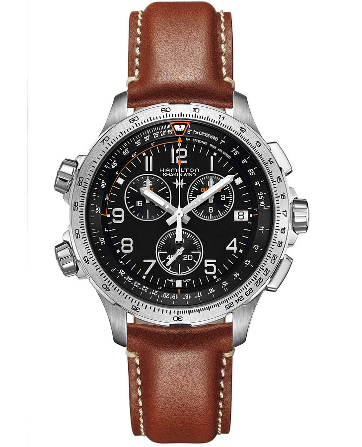 Часы Hamilton Khaki Aviation X-Wind GMT H77912535 — мужские, черный