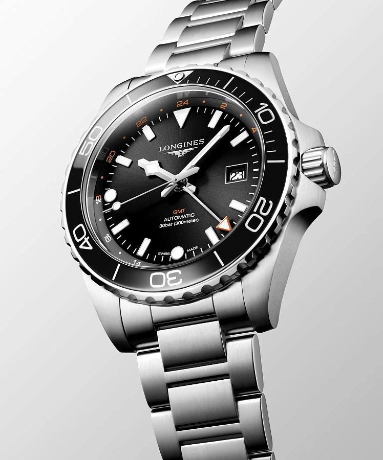 Часы Longines Hydroconquest GMT L3.890.4.56.6 — нержавеющая сталь, женские