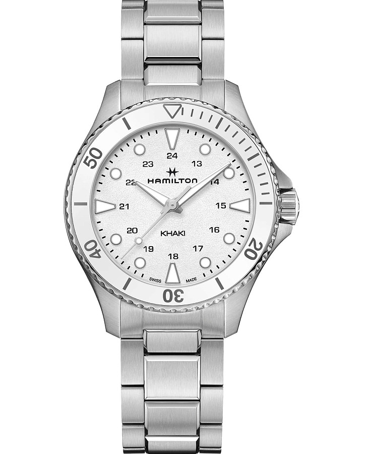Часы Hamilton Khaki Navy Scuba Quartz H82221110 — мужские, белый