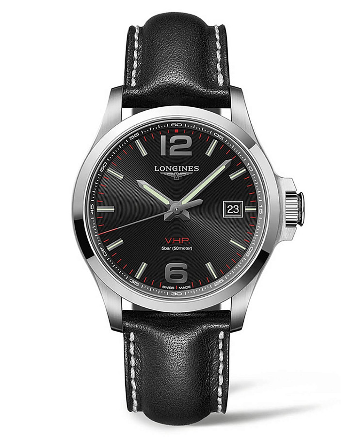 Часы Longines Conquest V.H.P. L3.726.4.56.2 — мужские, черный