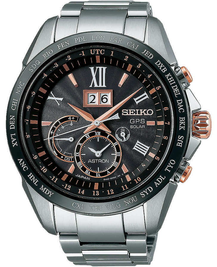 Часы Seiko Astron GPS Solar SSE151J1 — мужские, коричневый
