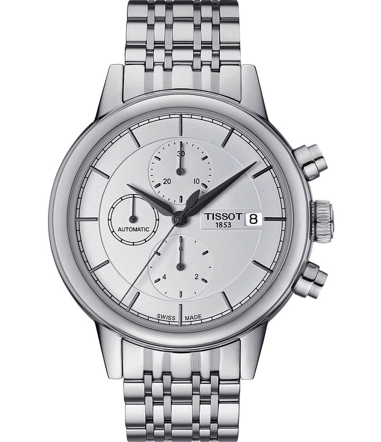Часы Tissot Carson Automatic Chronograph T085.427.11.011.00 — мужские, белый