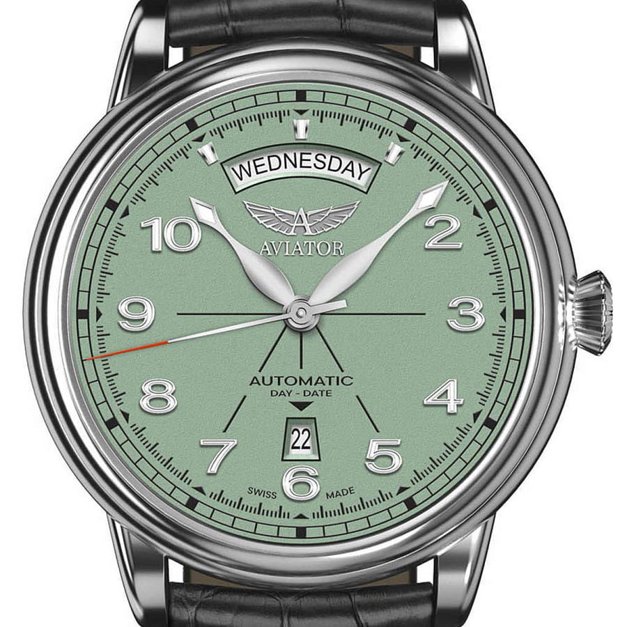 Часы Aviator Douglas Day-Date V.3.44.0.403.4 — механические, металл сталь