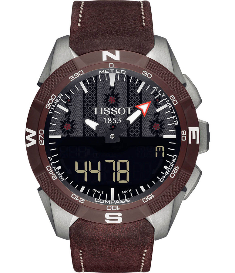 Часы Tissot T-Touch Expert Solar II Swiss Edition T110.420.46.051.00 — мужские, коричневый
