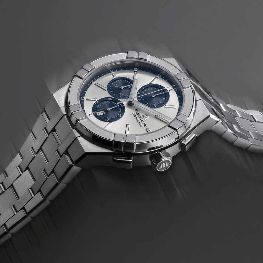 Часы Maurice Lacroix Aikon Quartz Chronograph AI1118-SS002-230-1 — кварцевые, Швейцария, мужские