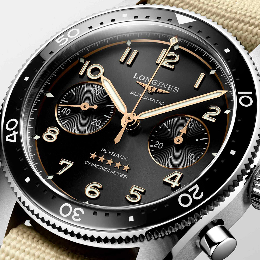 Часы Longines Spirit L3.821.4.53.9 — черный, сталь металл