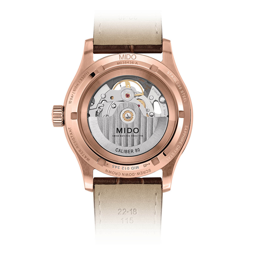 Часы Mido Multifort Skeleton Vertigo M038.436.36.061.00 — механические, сталь металл