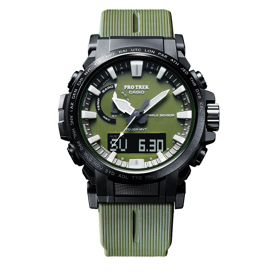 Часы Casio Pro Trek PRW-61Y-3 — карбон + полимер, мужские