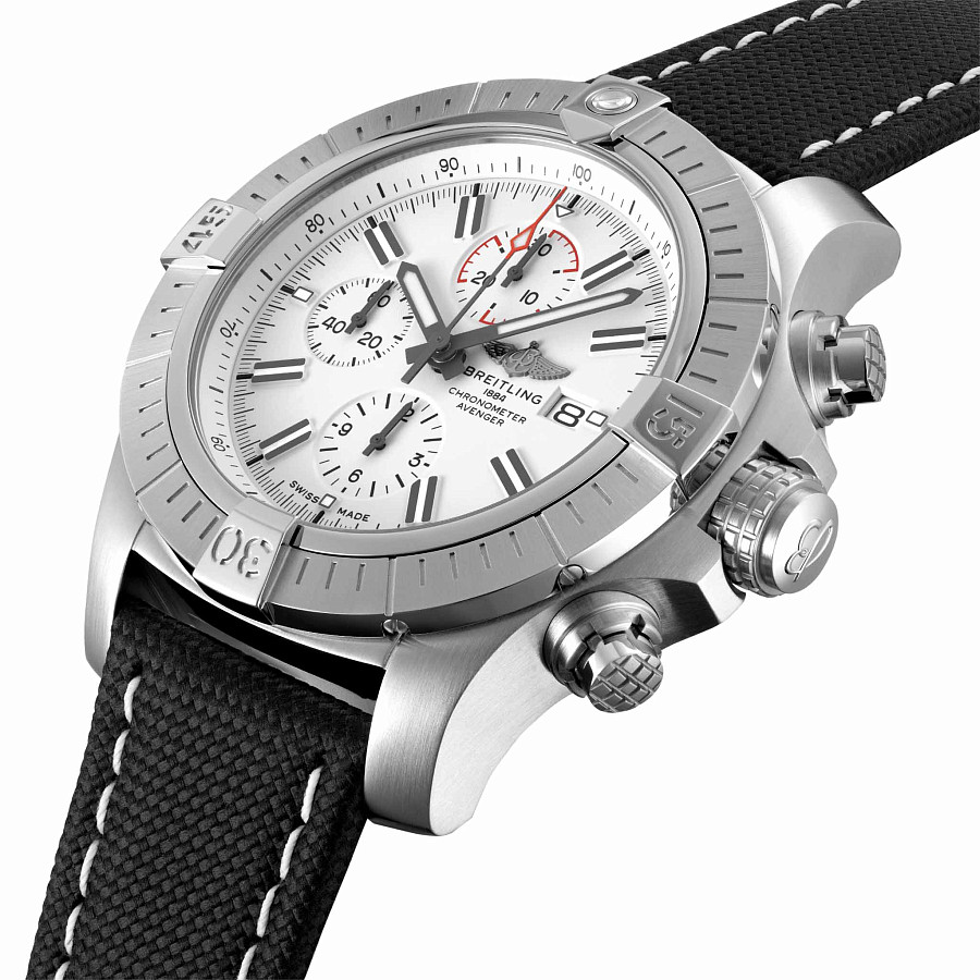 Часы Breitling Super Avenger Chronograph 48 A133751A1A1X2 — механические, сталь металл