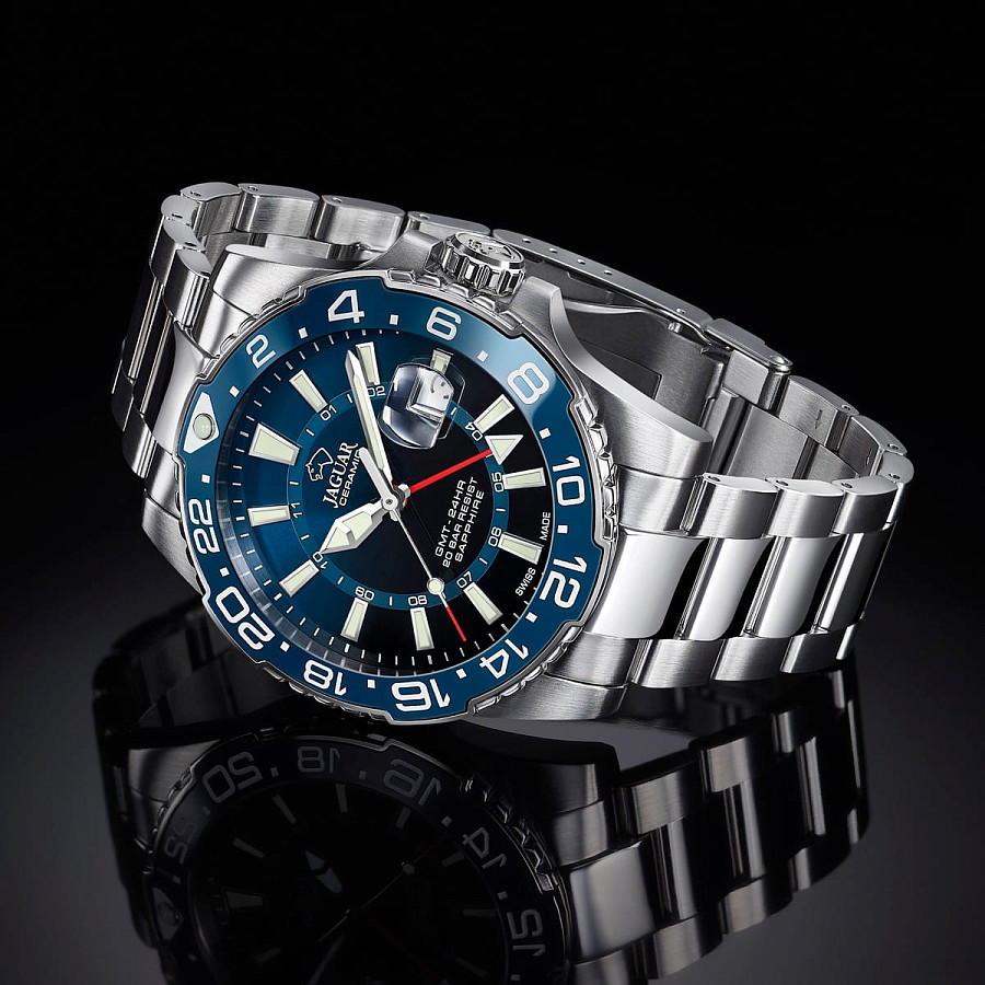 Часы Jaguar Ceramic GMT J1011/2 — металл сталь, Швейцария
