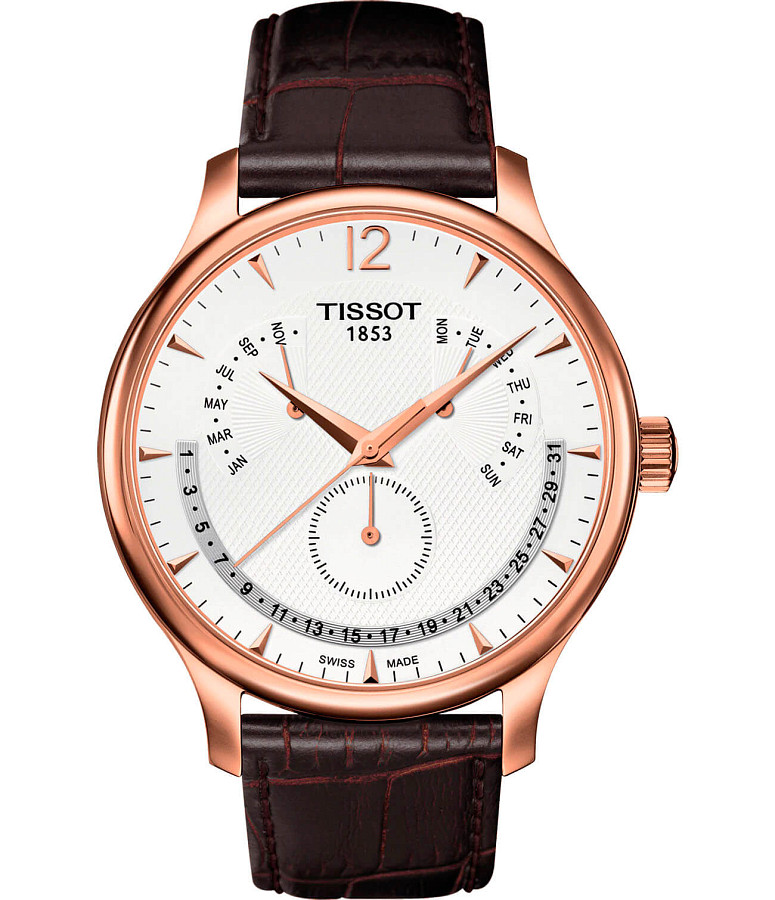 Часы Tissot Tradition Perpetual Calendar T063.637.36.037.00 — мужские, белый