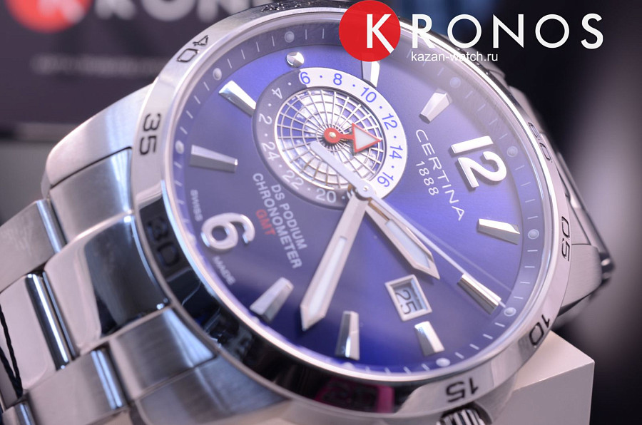 Часы Certina DS Podium GMT C034.455.11.047.00 — сталь металл, Швейцария