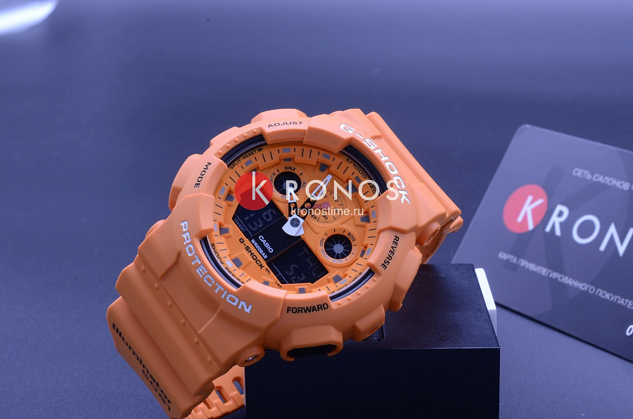 Часы Casio G-Shock GA-100RS-4A — пластик, пластик