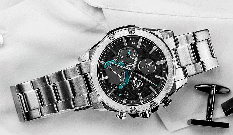 Часы Casio Edifice EQB-1000D-1A — мужские, серебристый