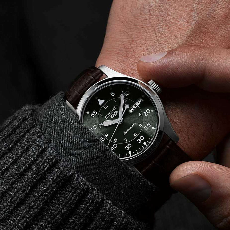 Часы Seiko 5 Sports SRPJ89K1 — мужские, кожаный