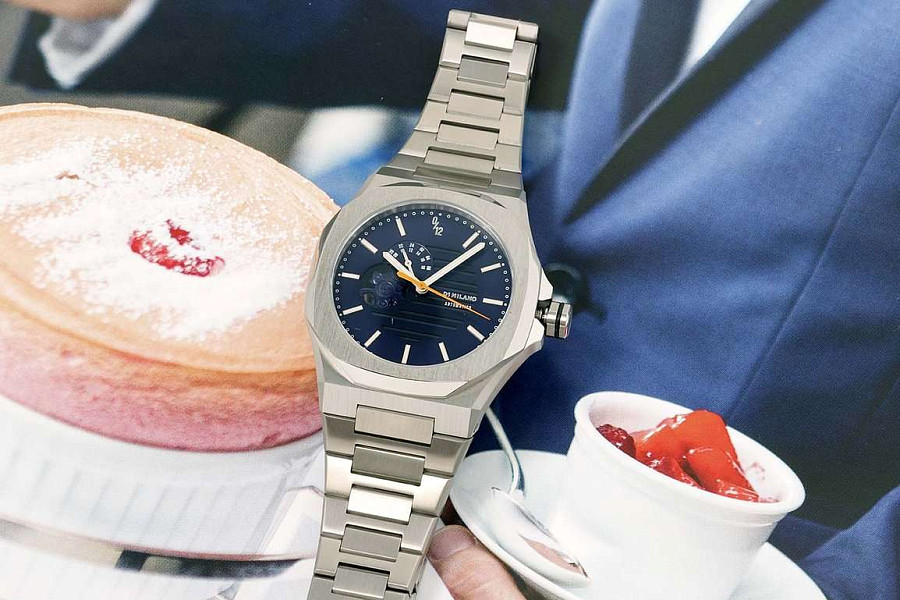 Часы D1 Milano Mechanical LNBJ01 — синий, металл титан