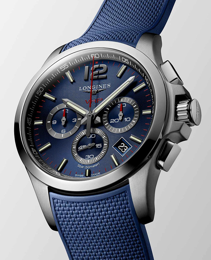 Часы Longines Conquest V.H.P. L3.717.4.96.9 — кварцевые, металл сталь