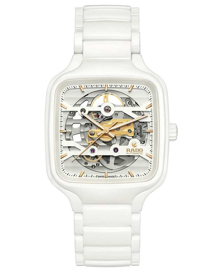 Часы Rado True Square Automatic Skeleton R27126012 — мужские, белый