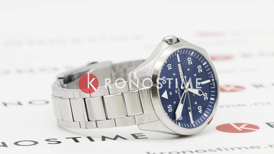 Часы Hamilton Khaki Aviation Pilot Day Date Auto H64635140 — синий, сталь