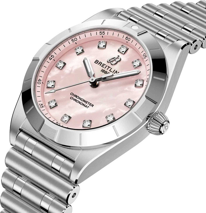 Часы Breitling Chronomat 28 A72310101K1A1 — розовый, металл сталь