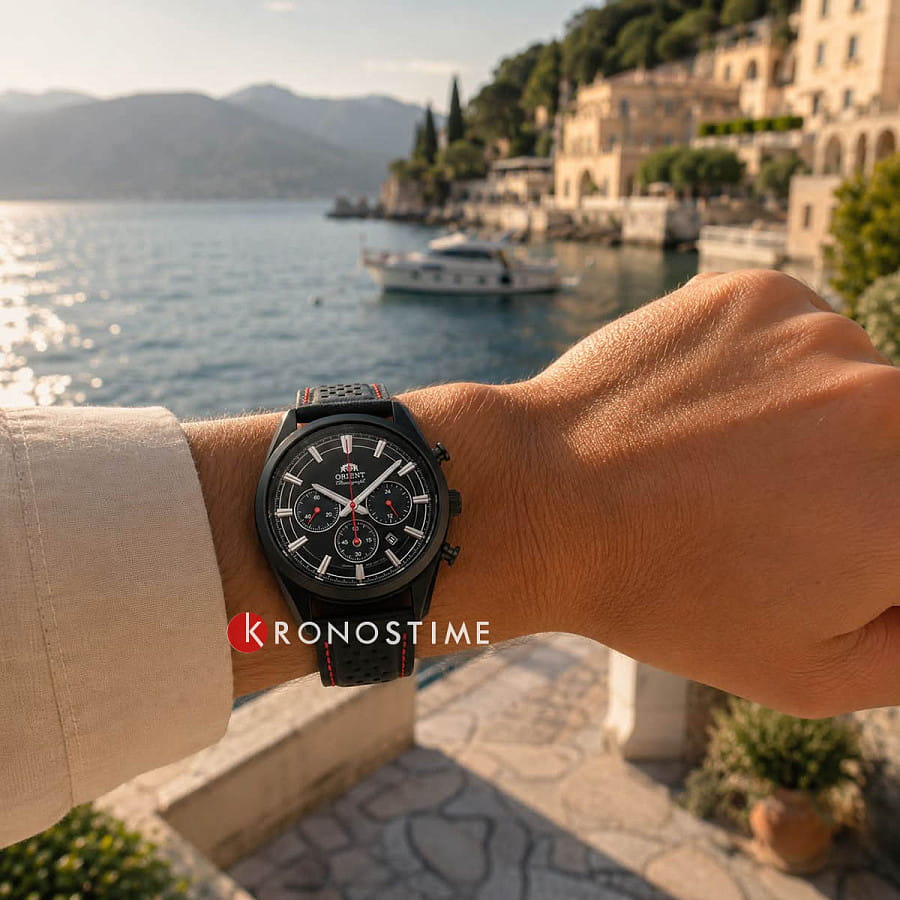 Часы Orient Chronograph RA-TX0309B (RN-TX0309B) — черный, сталь металл