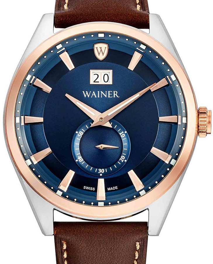 Часы Wainer Classic WA.17100-B — кварцевые, металл сталь