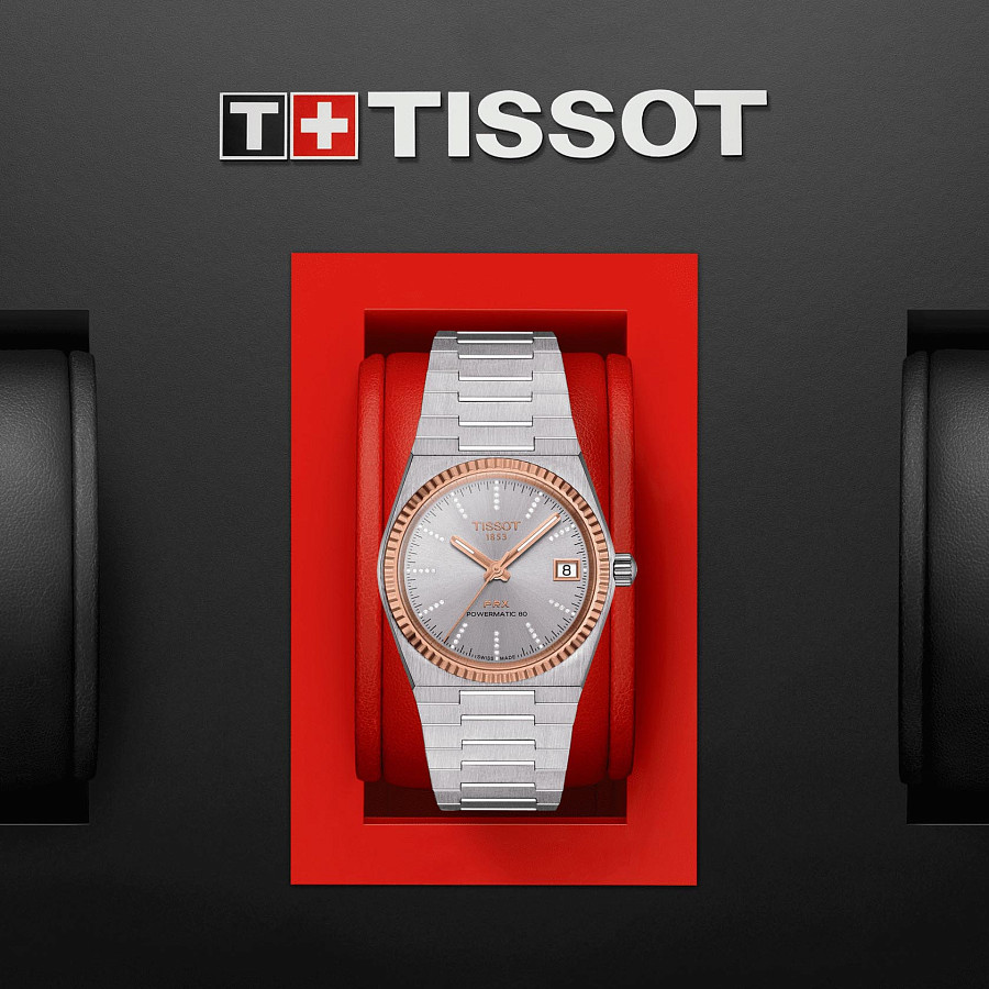 Часы Tissot PRX Powermatic 80 18K T931.207.41.336.00 — женские, нержавеющая сталь