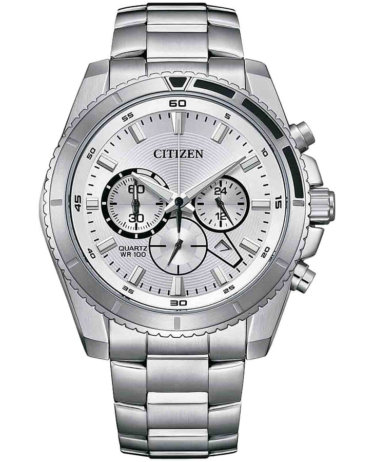 Часы Citizen Chronograph AN8200-50A — мужские, серебристый