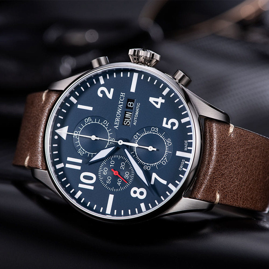 Часы Aerowatch Les Grandes Classiques Pilot 61989 AA05 — механические, металл сталь